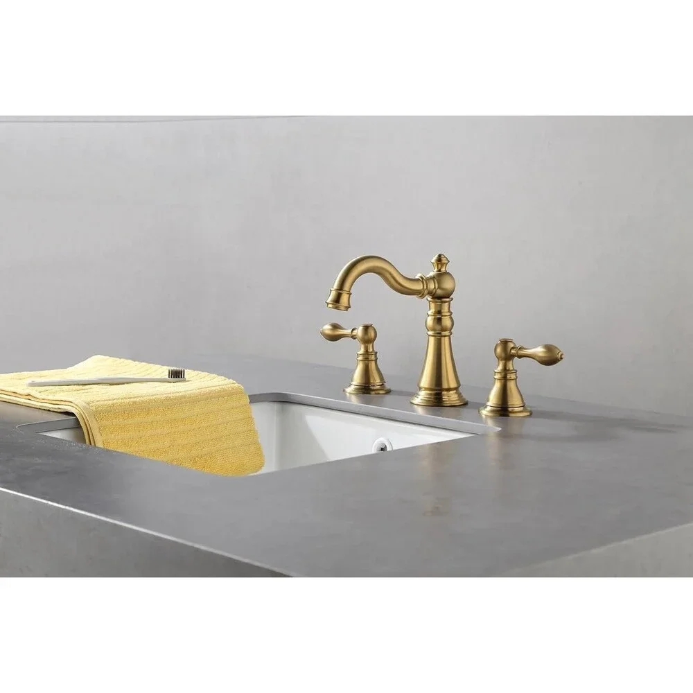 Derengge 8 Inch Two-Handle Widespread Bathroom Faucet with Pop up Drain, Brushed